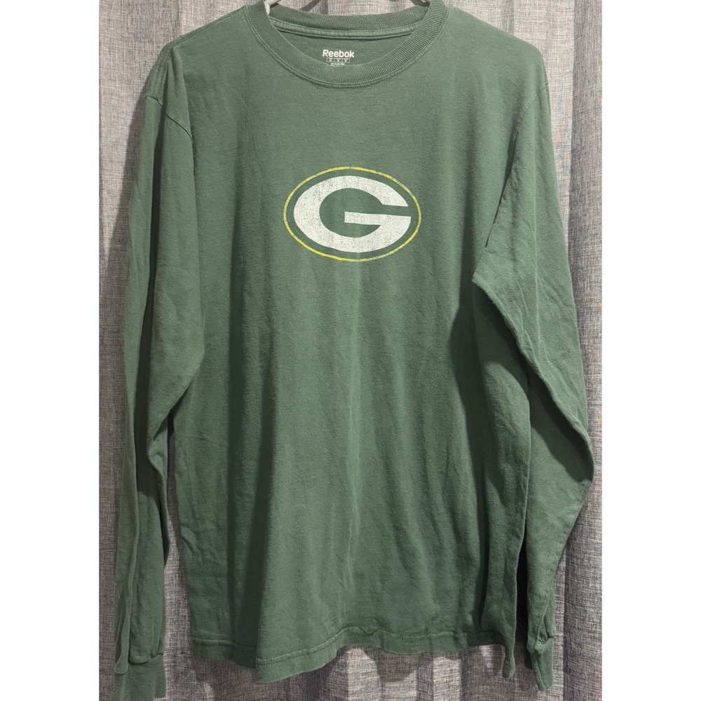 Reebok Green Bay Packers Long Sleeve T-Shirt Mens Medium NFL Football